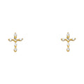 14K Yellow Gold Stud Earring & Solitaire Jewelry - ST340