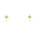 14K Yellow Gold Stud Earring & Solitaire Jewelry - ST343