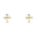 14K Yellow Gold Stud Earring & Solitaire Jewelry - ST344