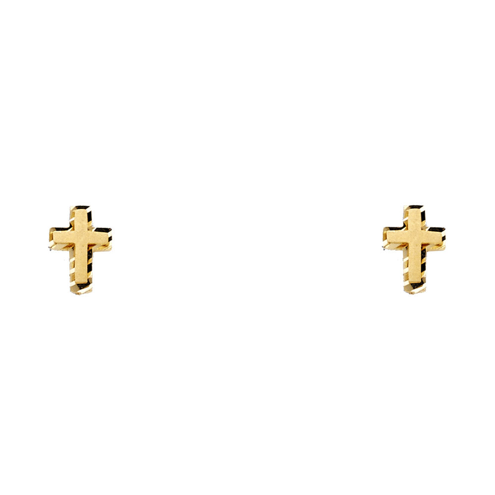 14K Yellow Gold Stud Earring & Solitaire Jewelry - ST345