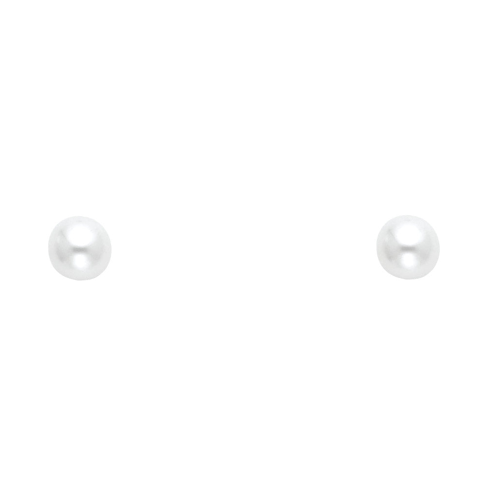 14K Yellow Gold Stud Earring & Solitaire Jewelry 6mm - ST350