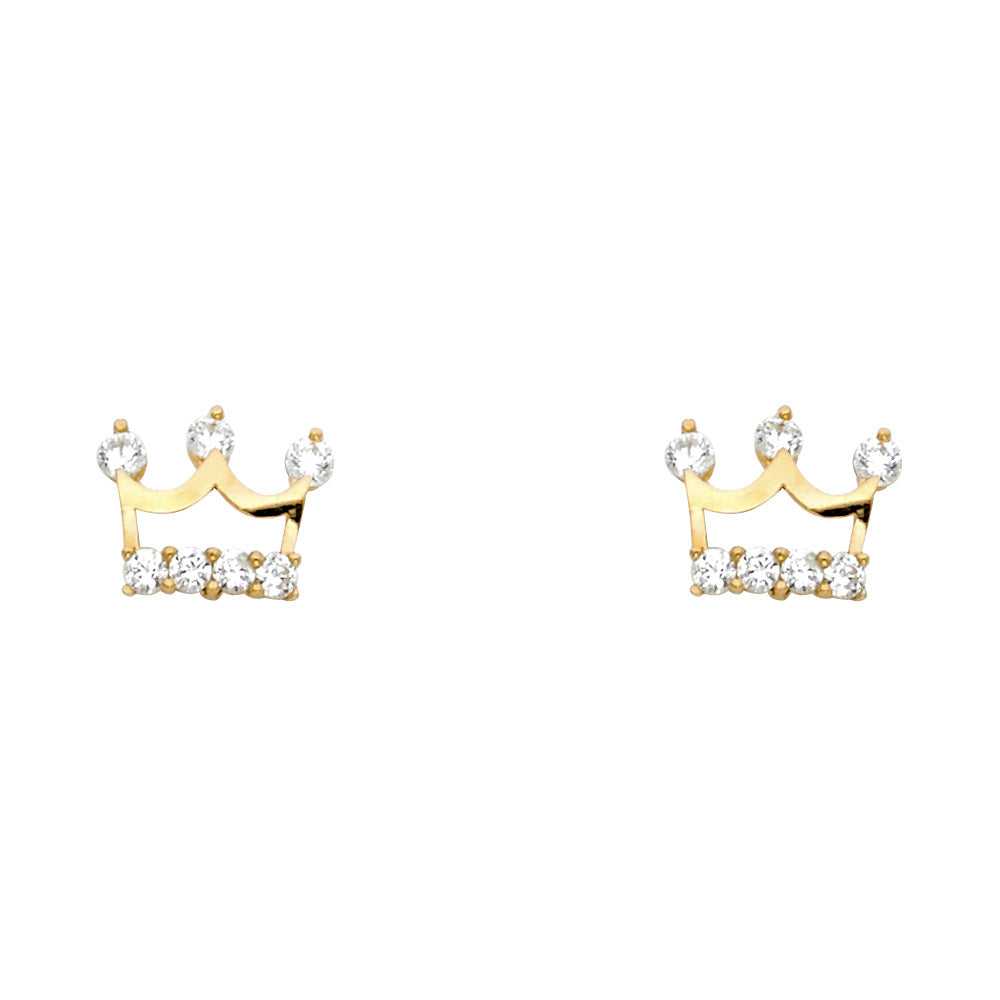 14K Yellow Gold Stud Earring & Solitaire Jewelry - ST351