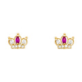 14K Yellow Gold Stud Earring & Solitaire Jewelry - ST353