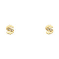 14K Yellow Gold Stud Earring & Solitaire Jewelry - ST355