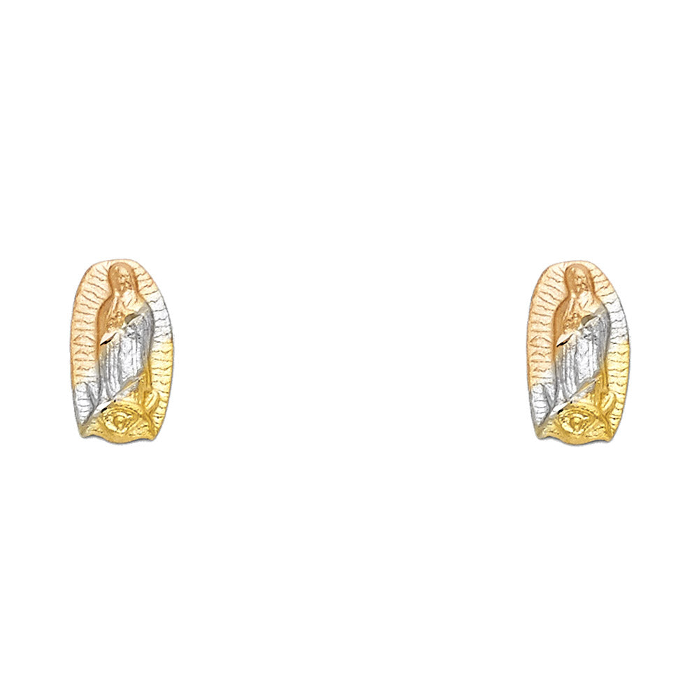 14K Yellow Gold Stud Earring & Solitaire Jewelry - ST417