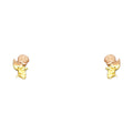 14K Yellow Gold Stud Earring & Solitaire Jewelry - ST418
