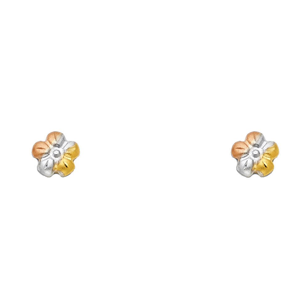 14K Yellow Gold Stud Earring & Solitaire Jewelry - ST422