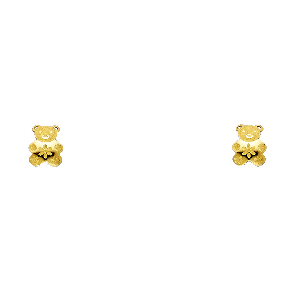 14K Yellow Gold Stud Earring & Solitaire Jewelry - ST440