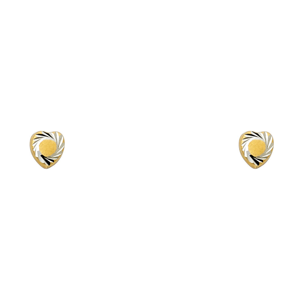 14K Yellow Gold Stud Earring & Solitaire Jewelry - ST442