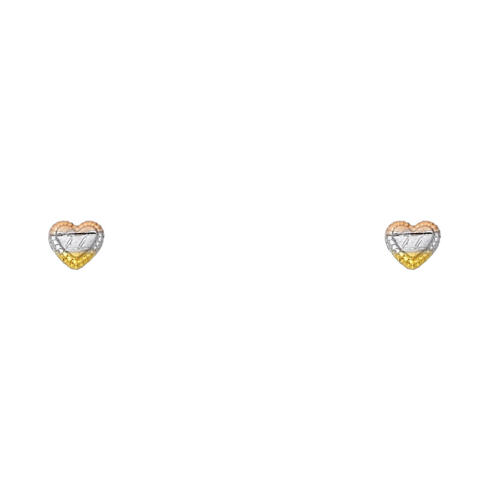 14K Yellow Gold Stud Earring & Solitaire Jewelry - ST443