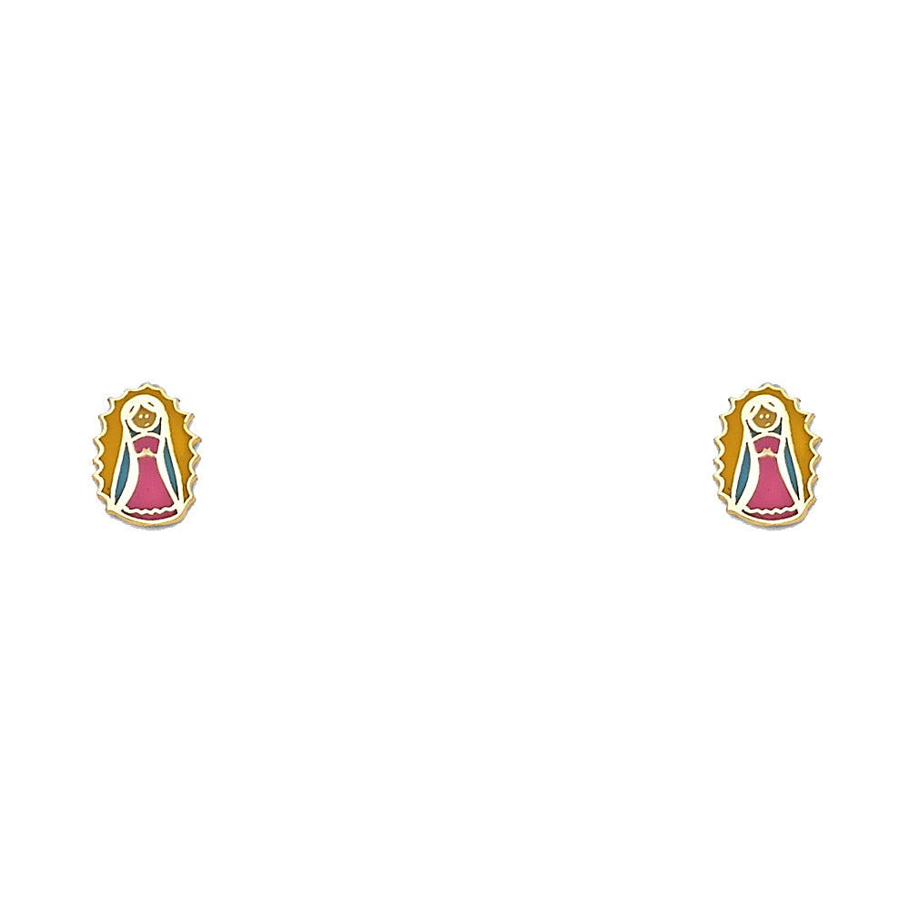 14K Yellow Gold Stud Earring & Solitaire Jewelry - ST454