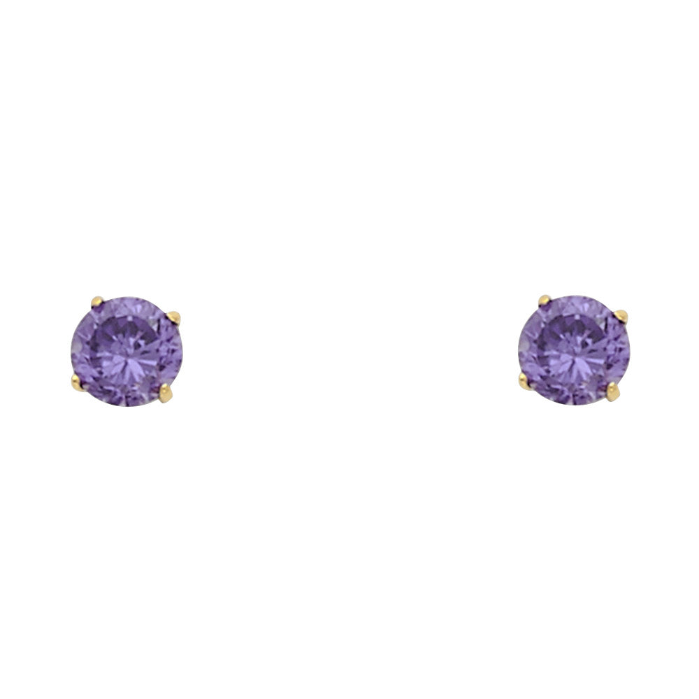 14K Yellow Gold Stud Earring & Solitaire Jewelry 2mm - ST522 - Image 2