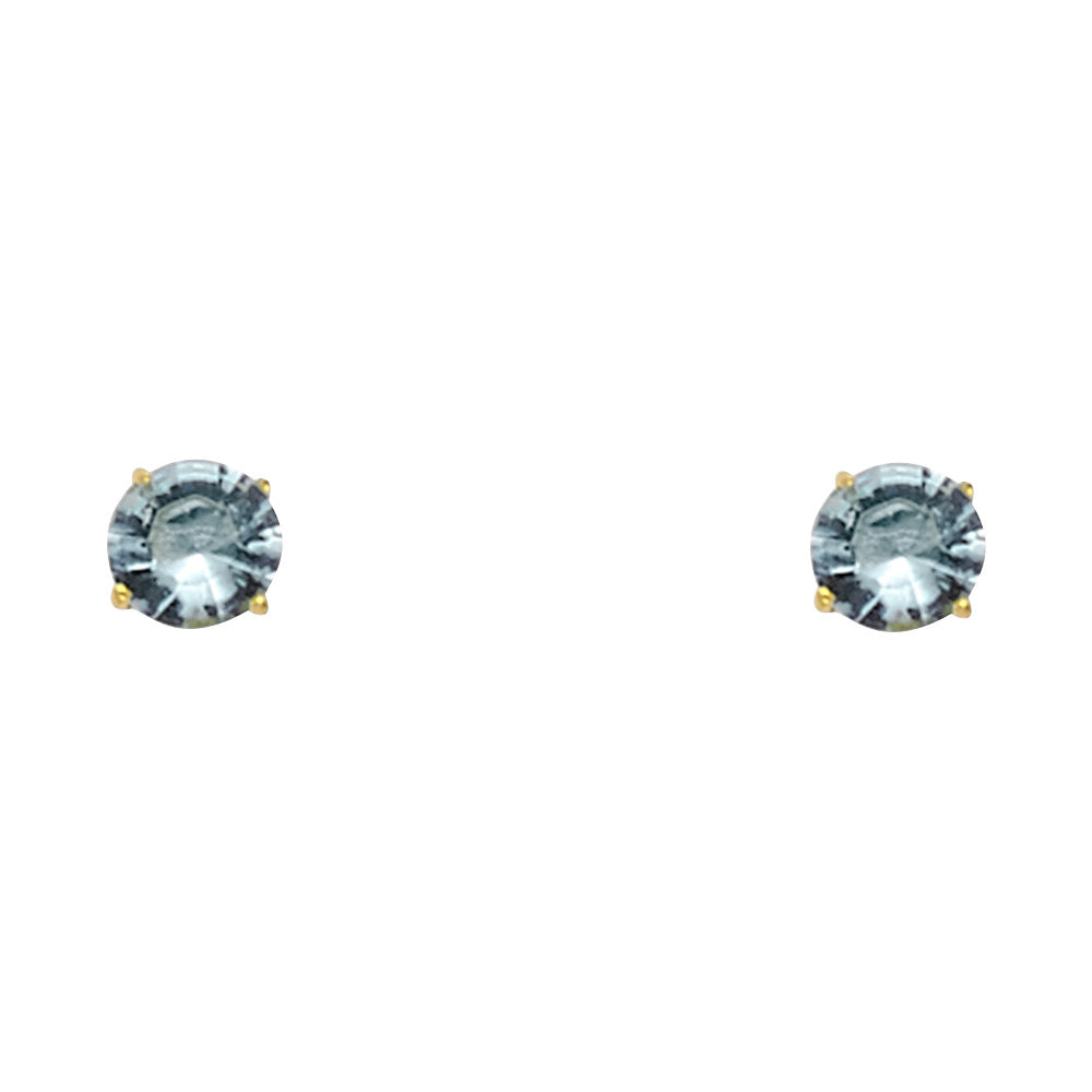 14K Yellow Gold Stud Earring & Solitaire Jewelry 2mm - ST522 - Image 3