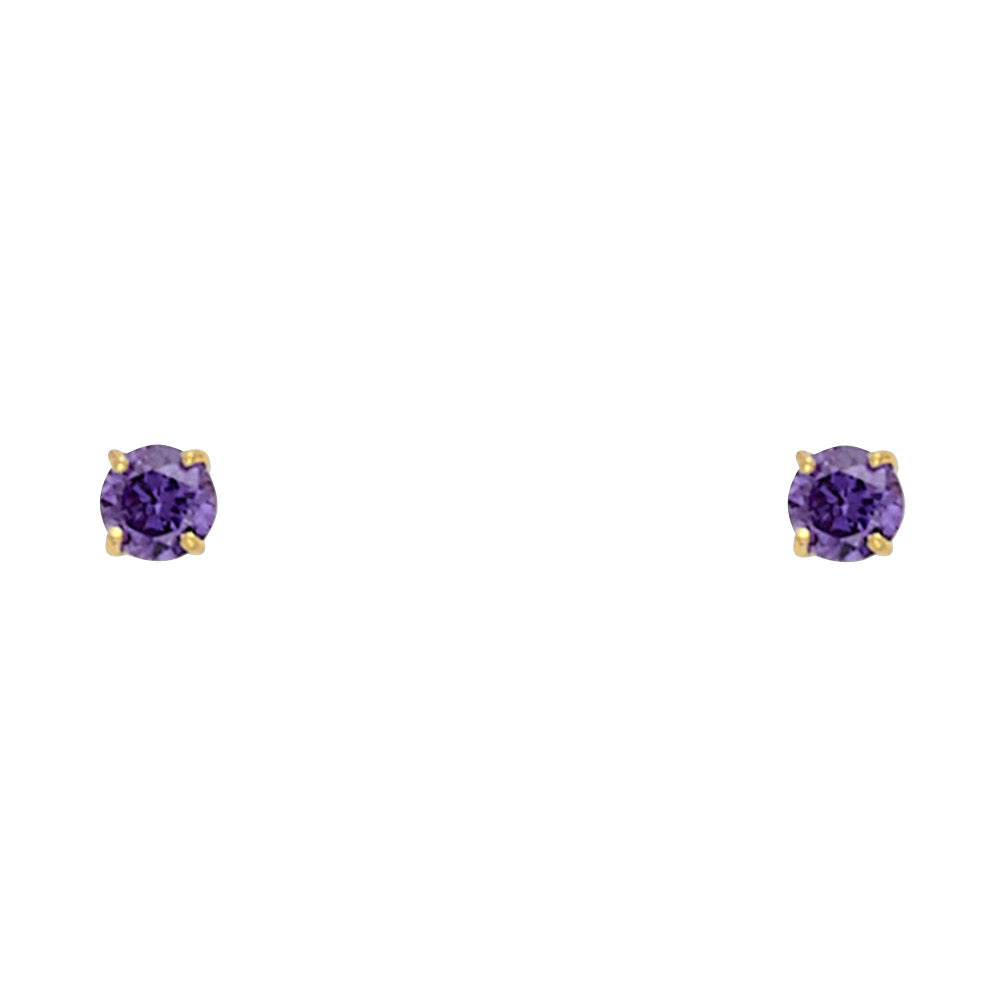 14K Yellow Gold Stud Earring & Solitaire Jewelry 2mm - ST523 - Image 2
