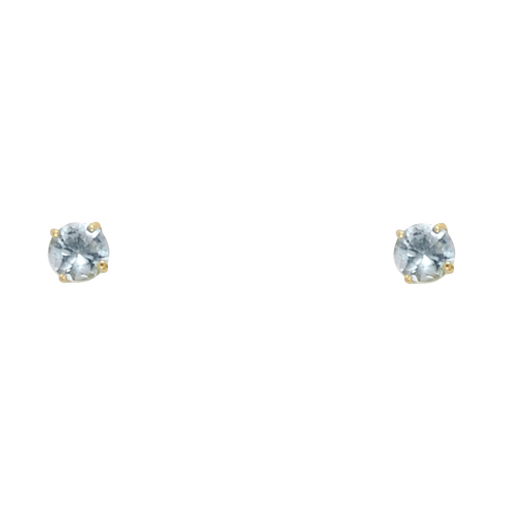 14K Yellow Gold Stud Earring & Solitaire Jewelry 2mm - ST523 - Image 3