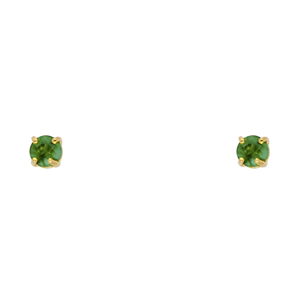 14K Yellow Gold Stud Earring & Solitaire Jewelry 2mm - ST523 - Image 5