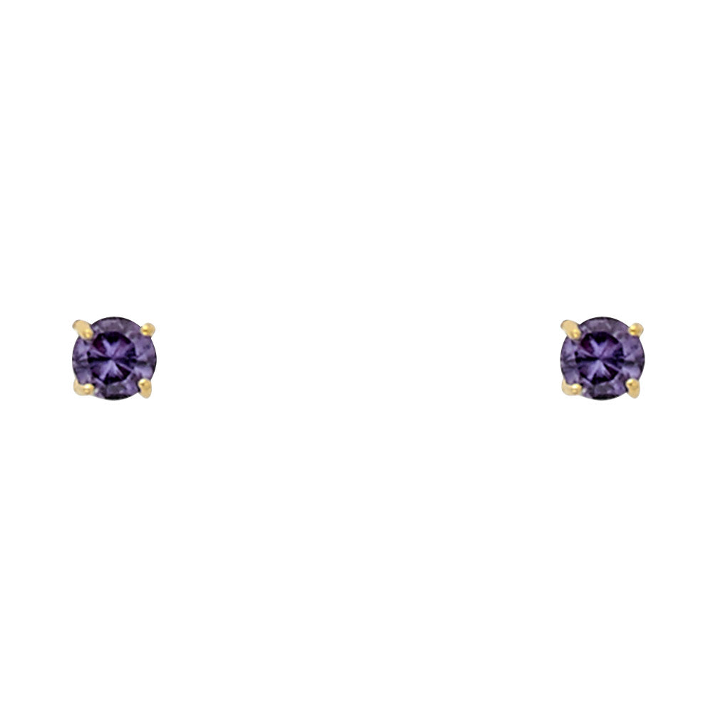 14K Yellow Gold Stud Earring & Solitaire Jewelry 2mm - ST523 - Image 6