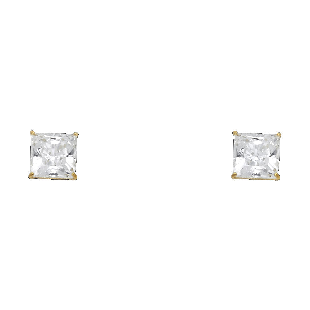 14K Yellow Gold Stud Earring & Solitaire Jewelry 3mm - ST533