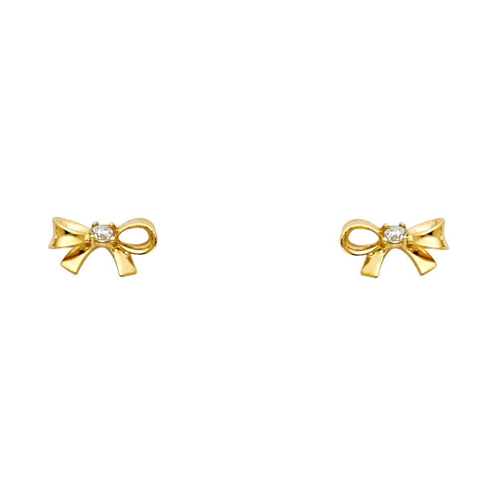 14K Yellow Gold Stud Earring & Solitaire Jewelry - ST545