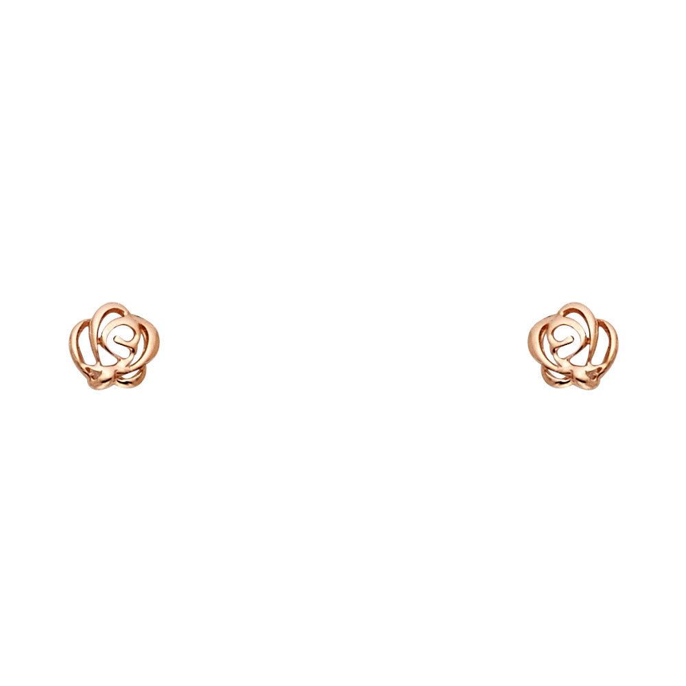 14K Yellow Gold Stud Earring & Solitaire Jewelry - ST549