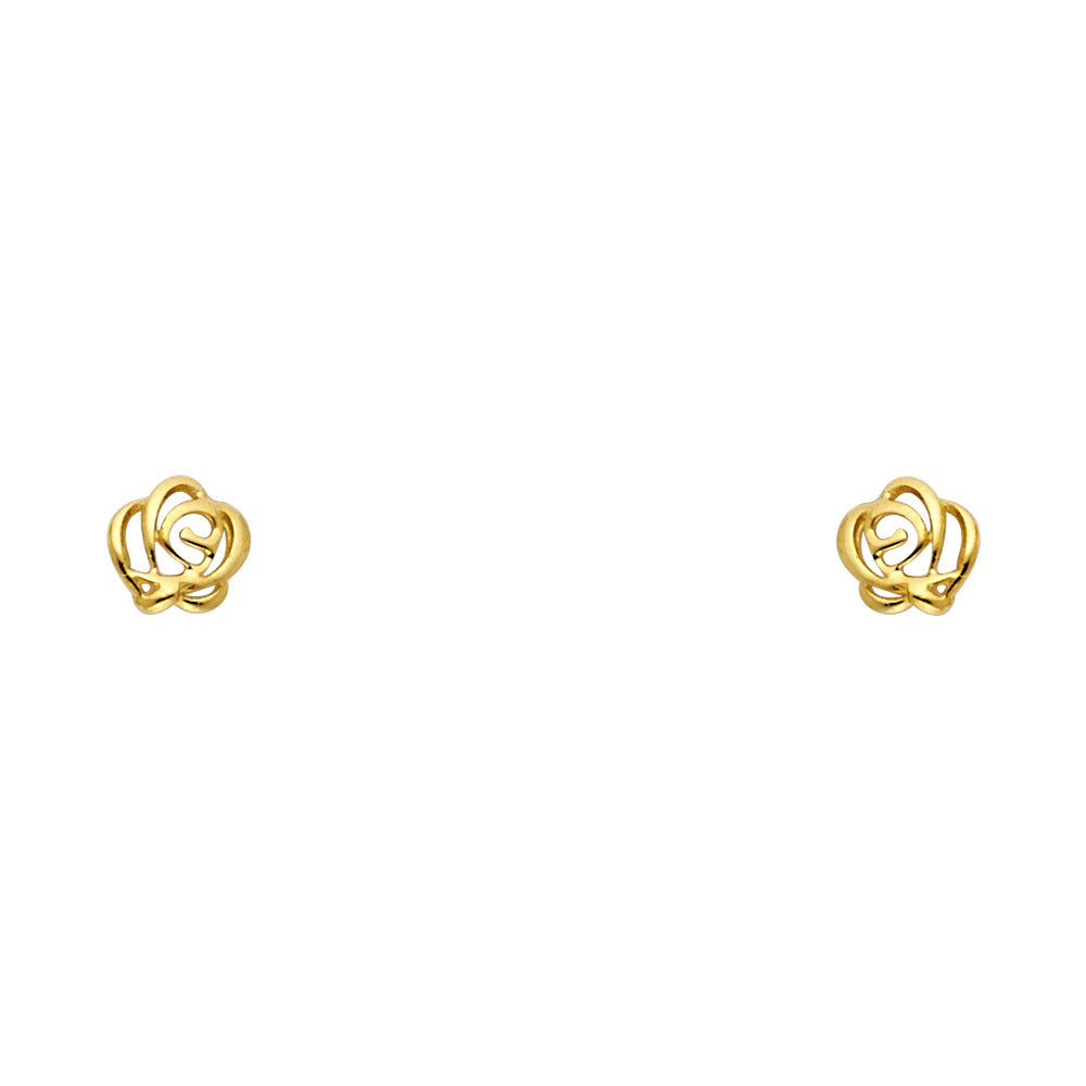 14K Yellow Gold Stud Earring & Solitaire Jewelry - ST550