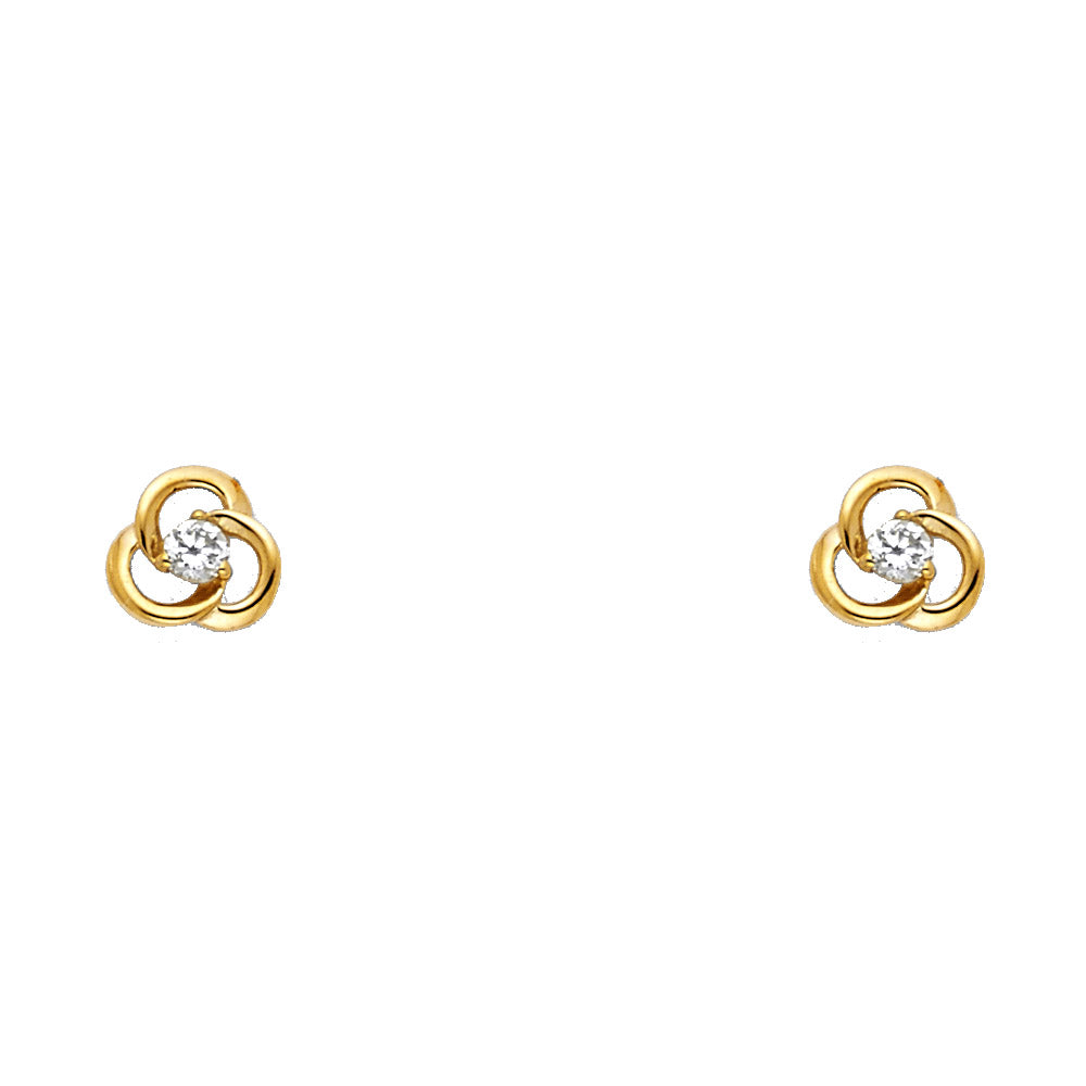 14K Yellow Gold Stud Earring & Solitaire Jewelry - ST566