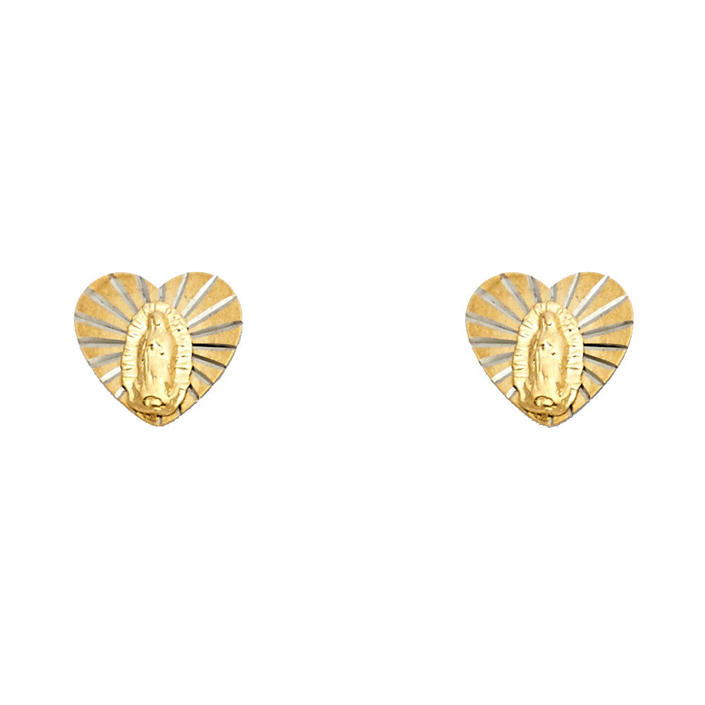 14K Yellow Gold Stud Earring & Solitaire Jewelry - ST574