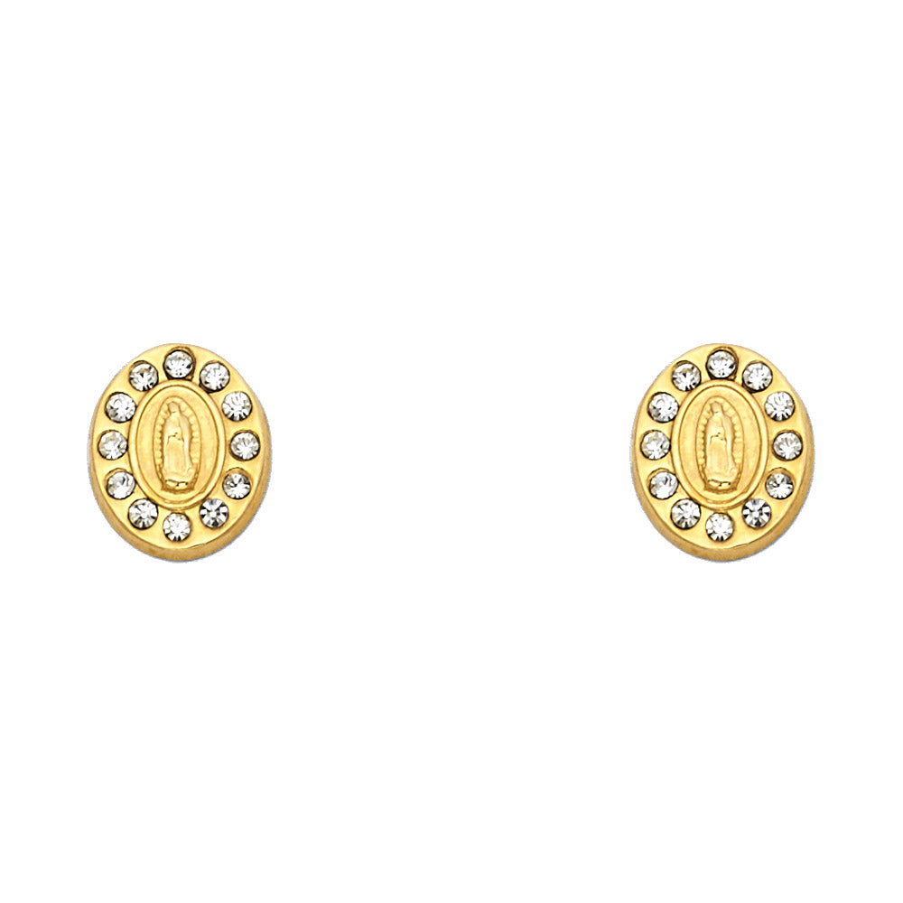 14K Yellow Gold Stud Earring & Solitaire Jewelry - ST576