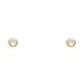 14K Yellow Gold Stud Earring & Solitaire Jewelry - ST578