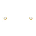 14K Yellow Gold Stud Earring & Solitaire Jewelry - ST579