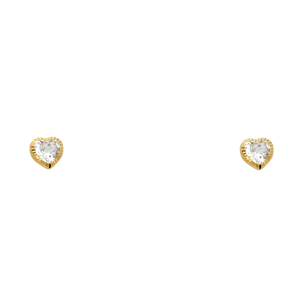 14K Yellow Gold Stud Earring & Solitaire Jewelry 5mm - ST580