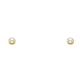 14K Yellow Gold Stud Earring & Solitaire Jewelry 6mm - ST583