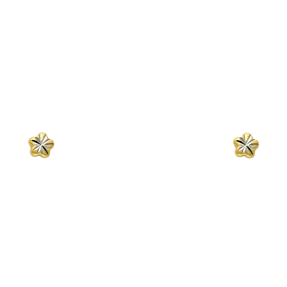 14K Yellow Gold Stud Earring & Solitaire Jewelry - ST588