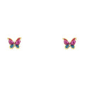 14K Yellow Gold Stud Earring & Solitaire Jewelry - ST589