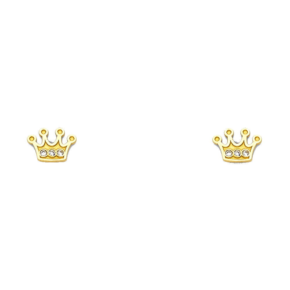 14K Yellow Gold Stud Earring & Solitaire Jewelry - ST592