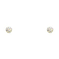 14K Yellow Gold Stud Earring & Solitaire Jewelry - ST594