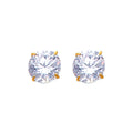 14K Yellow Gold Stud Earring & Solitaire Jewelry 2mm - ST597