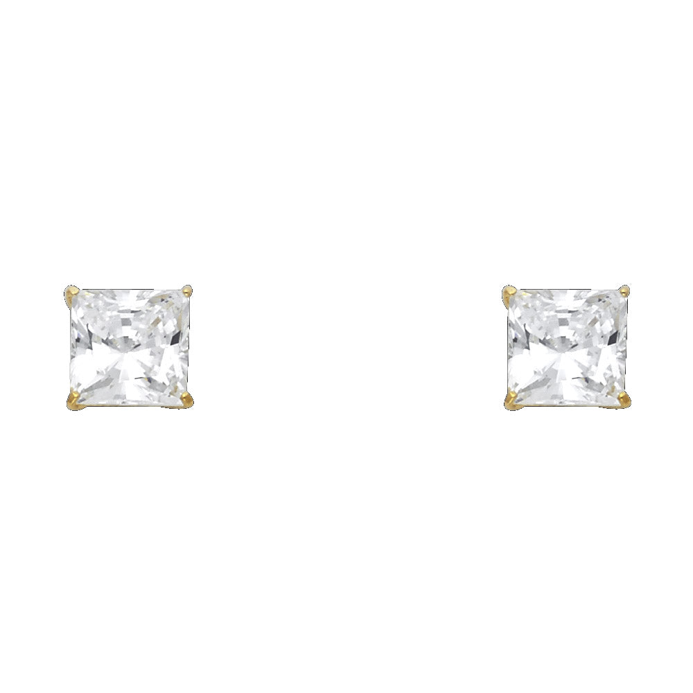 14K Yellow Gold Stud Earring & Solitaire Jewelry 3mm - ST599