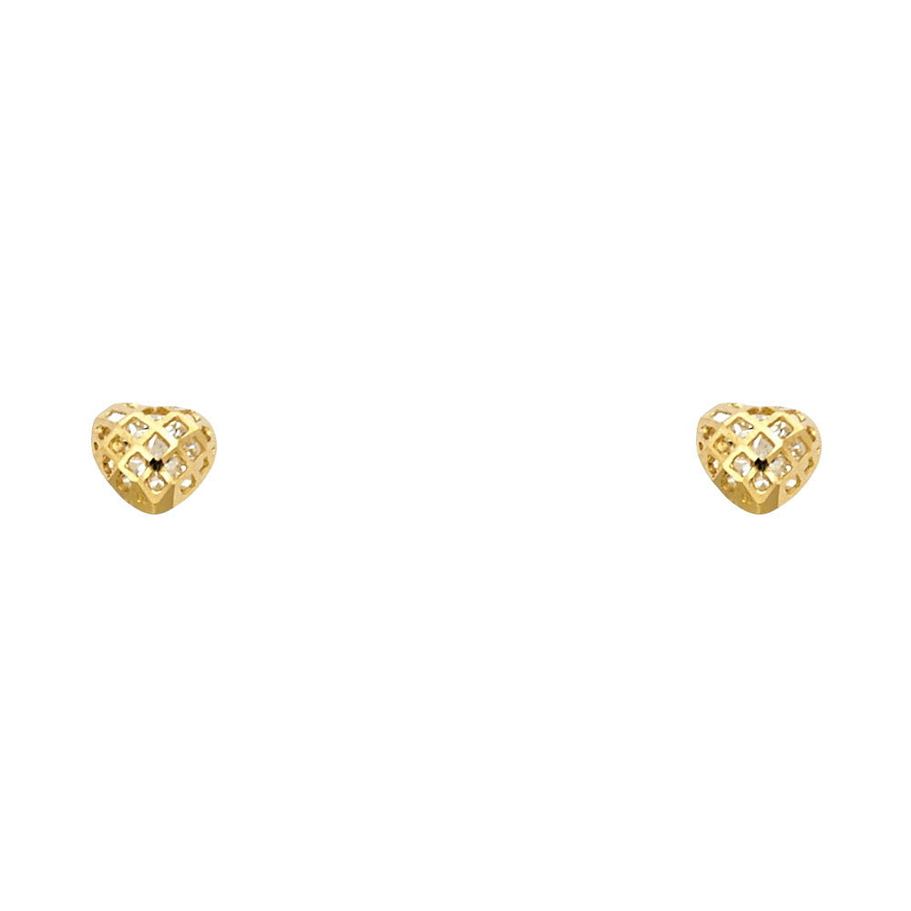 14K Yellow Gold Stud Earring & Solitaire Jewelry - ST606