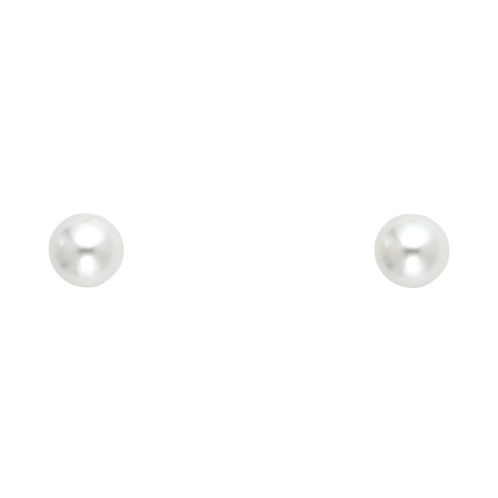 14K Yellow Gold Stud Earring & Solitaire Jewelry 6mm - ST612