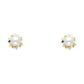 14K Yellow Gold Stud Earring & Solitaire Jewelry 6mm - ST613