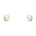 14K Yellow Gold Stud Earring & Solitaire Jewelry 6mm - ST614