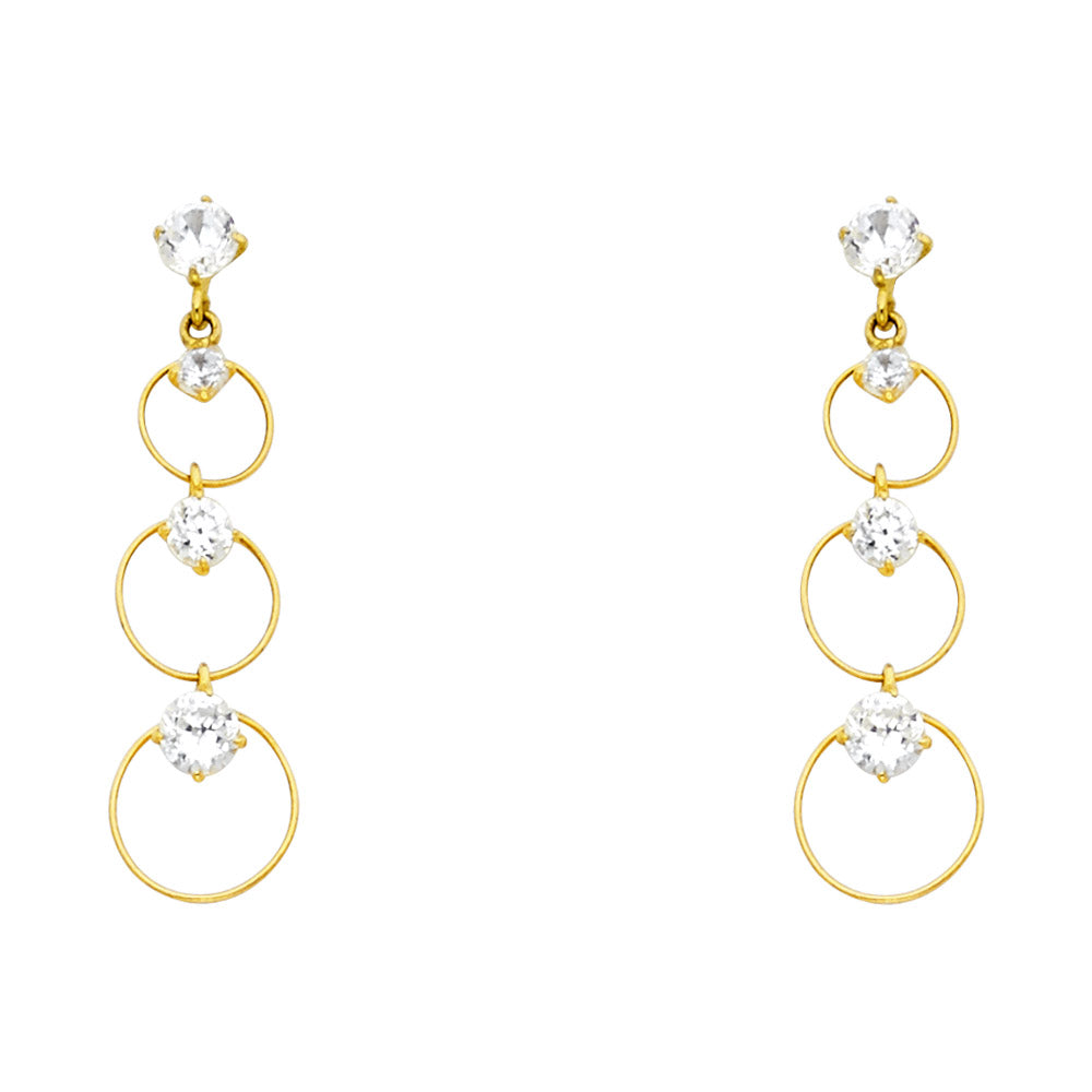 14K Yellow Gold Stud Earring & Solitaire Jewelry - ST626