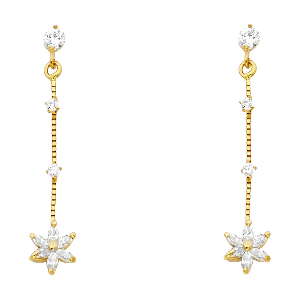 14K Yellow Gold Stud Earring & Solitaire Jewelry - ST628