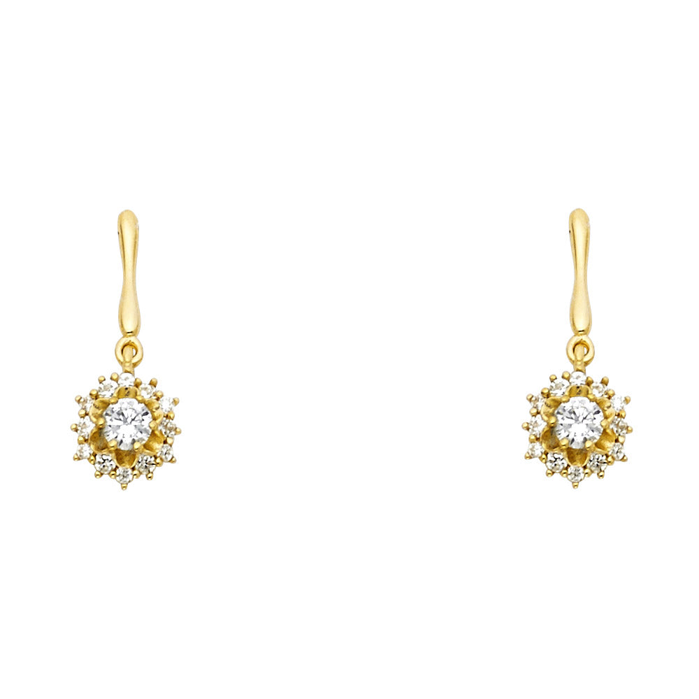 14K Yellow Gold Stud Earring & Solitaire Jewelry - ST634