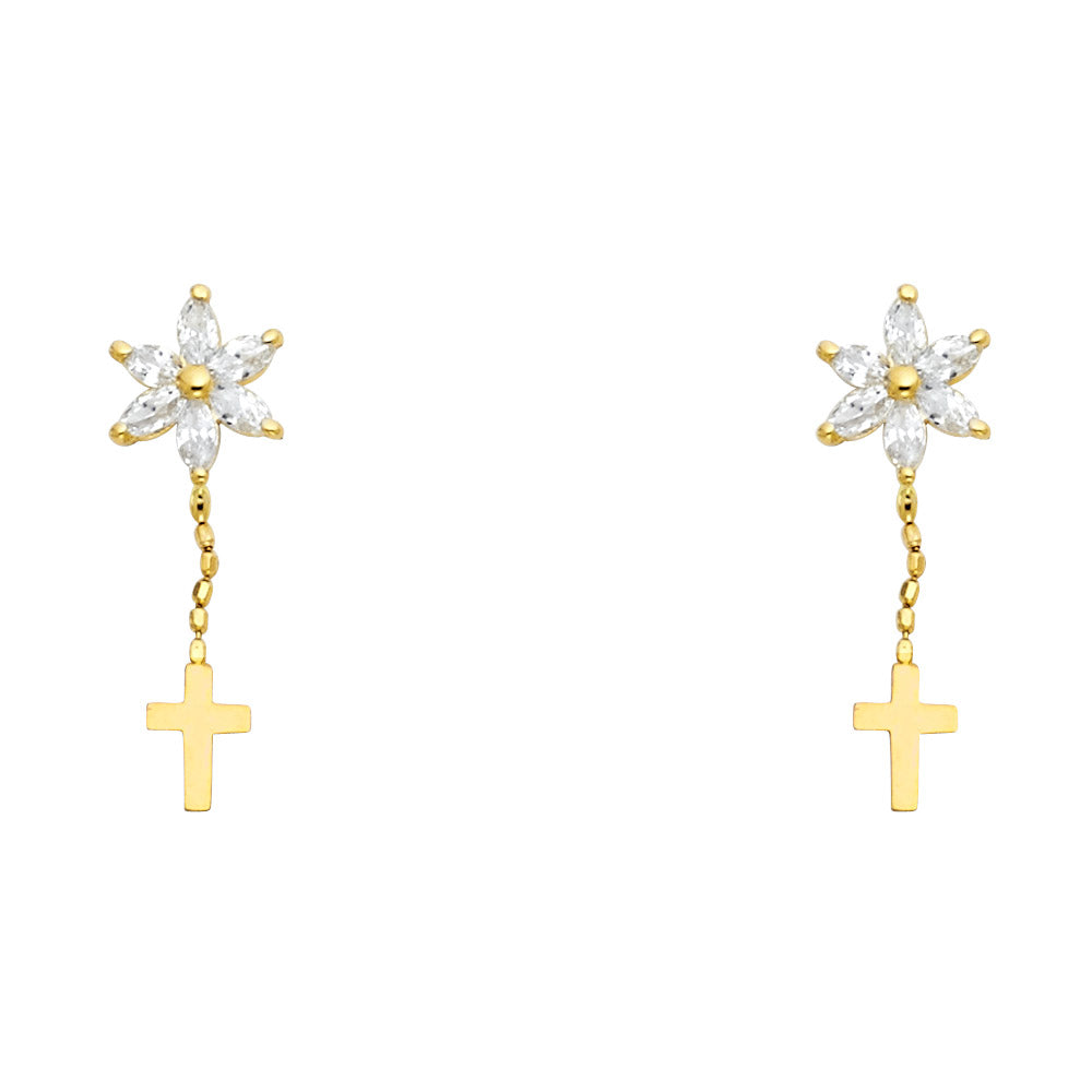14K Yellow Gold Stud Earring & Solitaire Jewelry - ST637