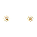 14K Yellow Gold Stud Earring & Solitaire Jewelry - ST641