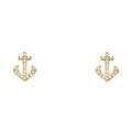 14K Yellow Gold Stud Earring & Solitaire Jewelry - ST646