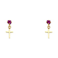14K Yellow Gold Stud Earring & Solitaire Jewelry - ST650