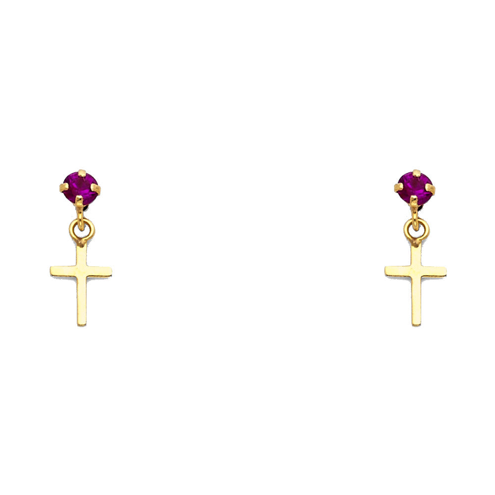 14K Yellow Gold Stud Earring & Solitaire Jewelry - ST650